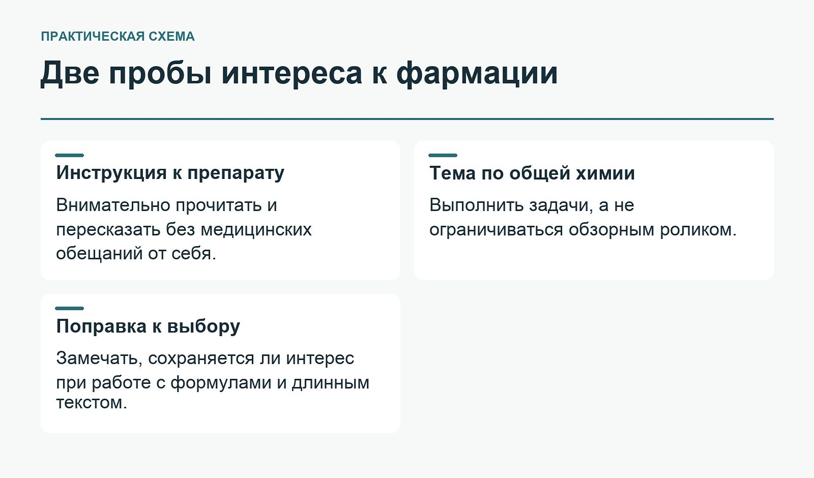 Две пробы интереса к фармации